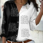 Fashion Casual Long Sleeve Moterims Shirt All-match Loose Shirt Moterims Temperament Printed Top