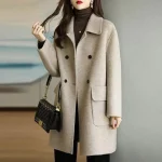 Women’s Woolen Coat Autumn Winter New Style Youthful Thickened Korean Version Warm Vidutinis-Ilgis Loose Mažas Dydis Jacket