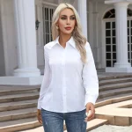 Moterims Spring Autumn Style Blouses Shirts Lady Casual Long Sleeve Turn-down Collar Solid Spalva Blouse Tops