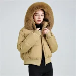 Fashion Autumn Winter Vintage Coat Moterims 2025 New In Korean Užtrauktukas Hooded Parka Coats Lady Outfit Warm Jacket Chic Streetwear