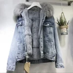 Moterims Denim Cost Single Breasted Button Jackets Fleece Patchwork Cardigan Pockets Outerwear Casual Warm Solid Loose Fit