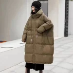 2024 New Balta Duck Down Jacket Hooded Winter Moterims Oversize Long Puffer Coat Female Thick Warm Loose Parkas Outwear Pockets